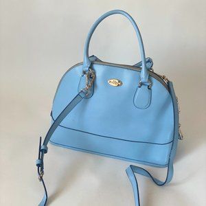 Blue Leather Coach Handbag